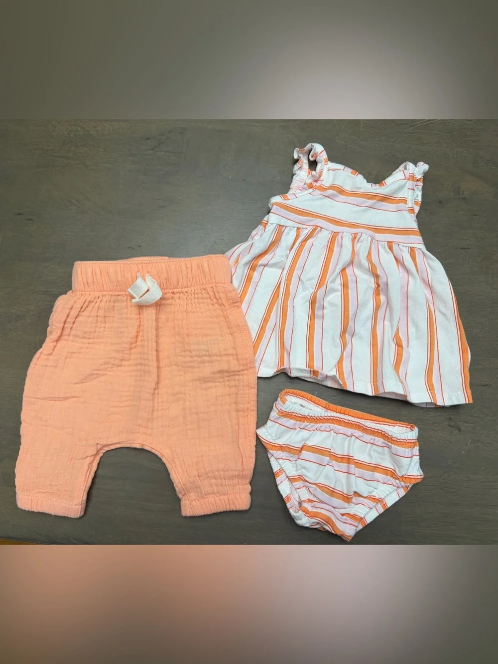 Cat & Jack Carter's Baby NB Newborn 3pc Outfit Set Dress Shorts Bloomers Striped